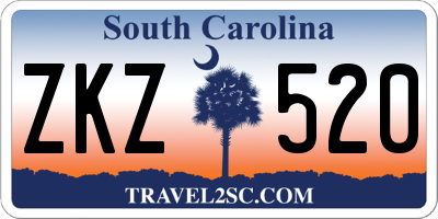 SC license plate ZKZ520