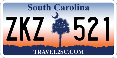 SC license plate ZKZ521