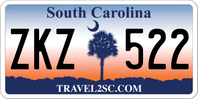 SC license plate ZKZ522