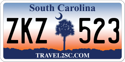 SC license plate ZKZ523