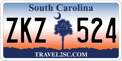 SC license plate ZKZ524