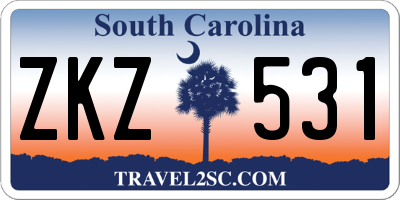SC license plate ZKZ531