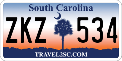 SC license plate ZKZ534