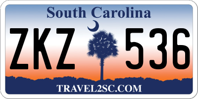 SC license plate ZKZ536