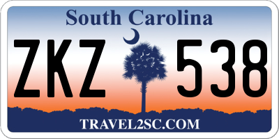 SC license plate ZKZ538