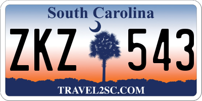 SC license plate ZKZ543