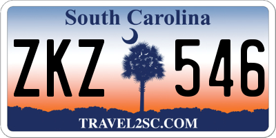SC license plate ZKZ546