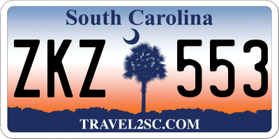 SC license plate ZKZ553