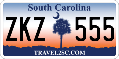 SC license plate ZKZ555