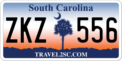 SC license plate ZKZ556