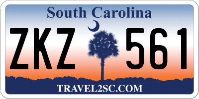 SC license plate ZKZ561