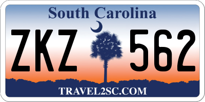 SC license plate ZKZ562