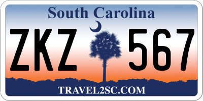 SC license plate ZKZ567