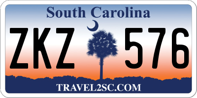SC license plate ZKZ576