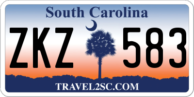 SC license plate ZKZ583