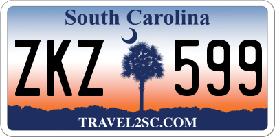 SC license plate ZKZ599