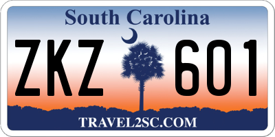 SC license plate ZKZ601