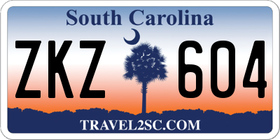 SC license plate ZKZ604