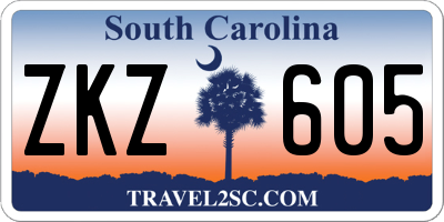 SC license plate ZKZ605