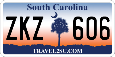 SC license plate ZKZ606