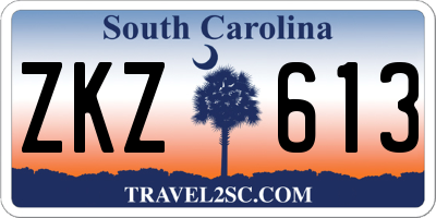 SC license plate ZKZ613
