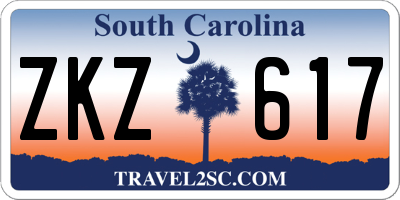 SC license plate ZKZ617