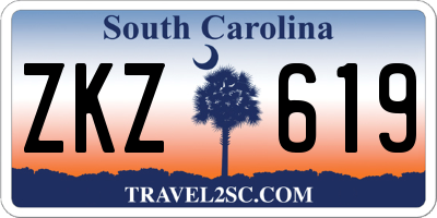 SC license plate ZKZ619