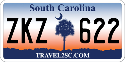SC license plate ZKZ622