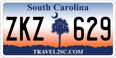 SC license plate ZKZ629
