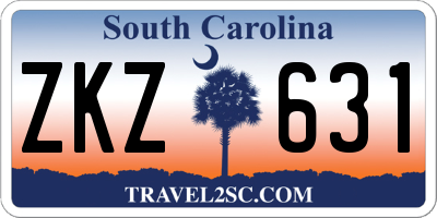 SC license plate ZKZ631