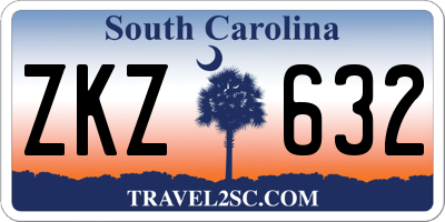 SC license plate ZKZ632