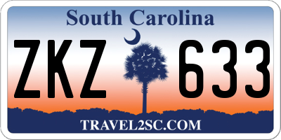 SC license plate ZKZ633