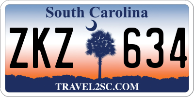 SC license plate ZKZ634