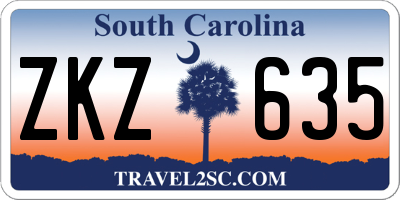SC license plate ZKZ635
