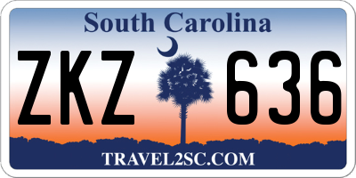 SC license plate ZKZ636