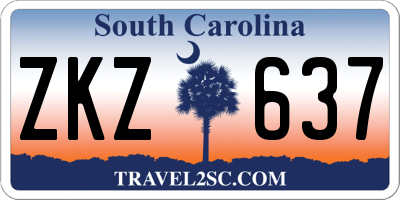 SC license plate ZKZ637