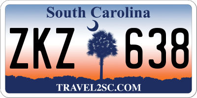 SC license plate ZKZ638