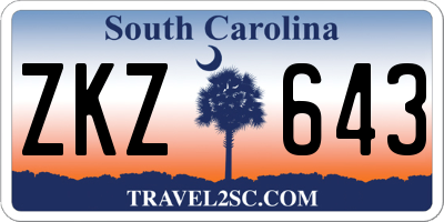 SC license plate ZKZ643