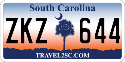SC license plate ZKZ644