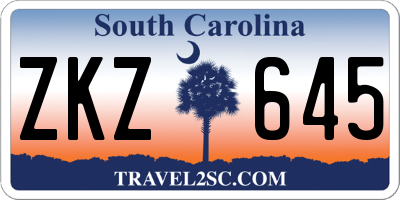 SC license plate ZKZ645