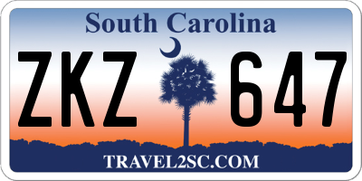 SC license plate ZKZ647