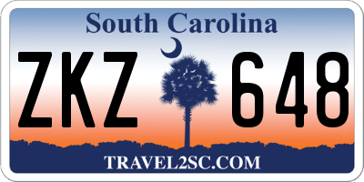 SC license plate ZKZ648