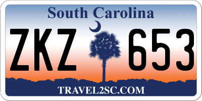 SC license plate ZKZ653