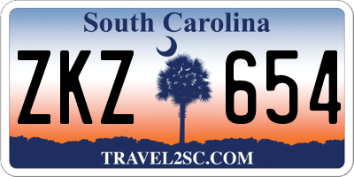 SC license plate ZKZ654