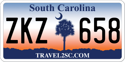 SC license plate ZKZ658