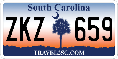 SC license plate ZKZ659