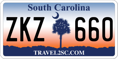 SC license plate ZKZ660
