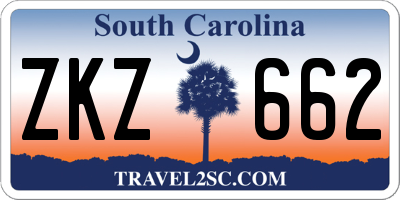 SC license plate ZKZ662