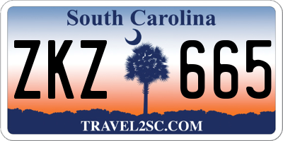 SC license plate ZKZ665