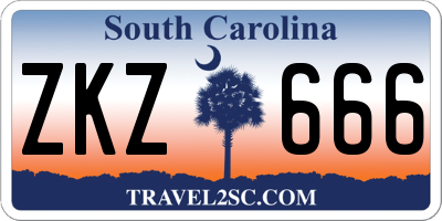 SC license plate ZKZ666